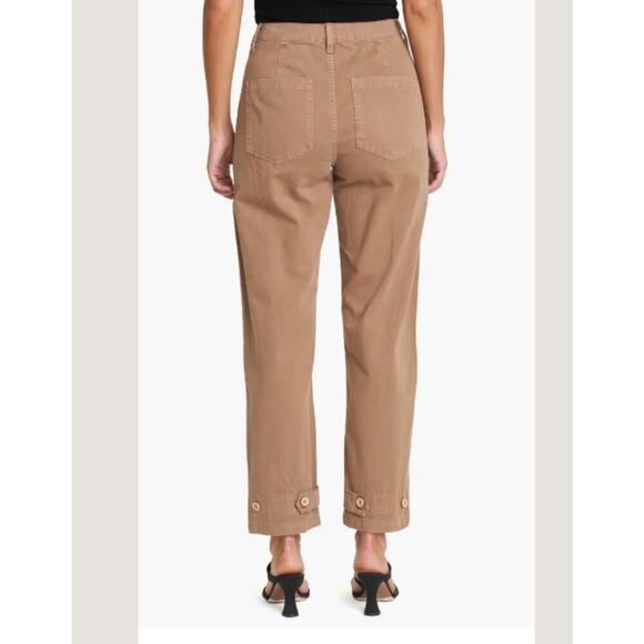 Pistola Tammy High Waist Utility Pants Exposed Button Fly Sz 26 in Oak Cropped - Picture 3 of 8
